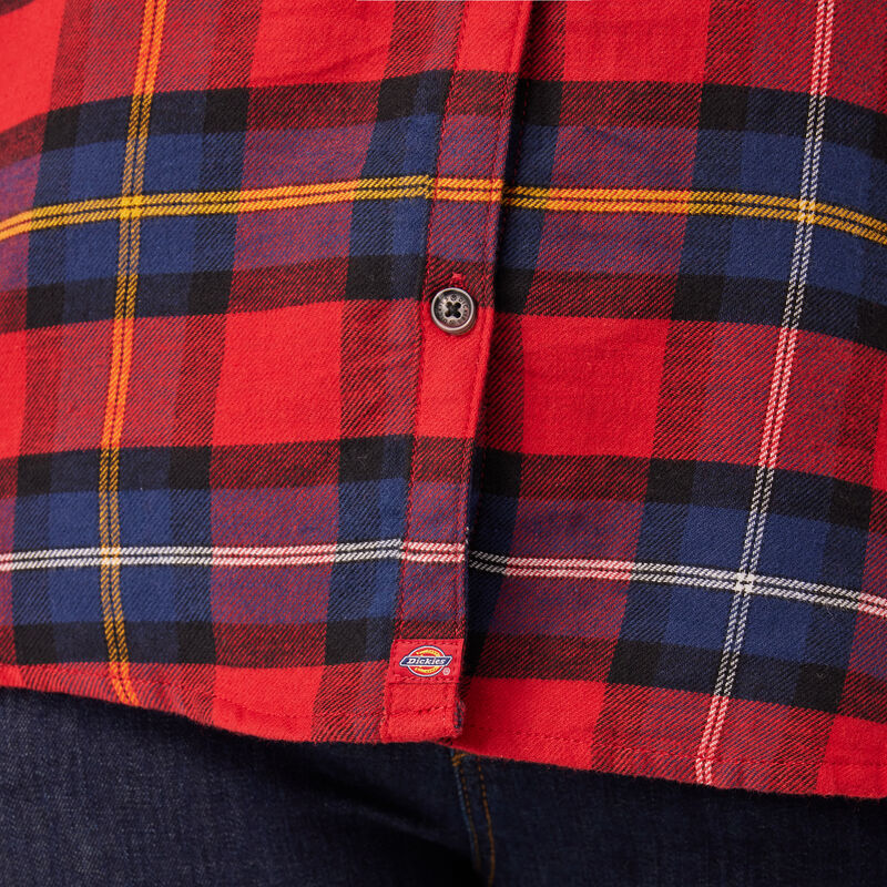 Dickies Plus Long Sleeve Plaid Flannel Shirt English Red Tartan ID-0MXLM3vM