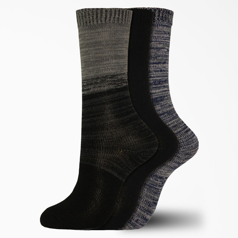 Dickies Soft Marl Crew Socks, Size 6-9, 3-Pack Gray/Black ID-0P7x4xG6