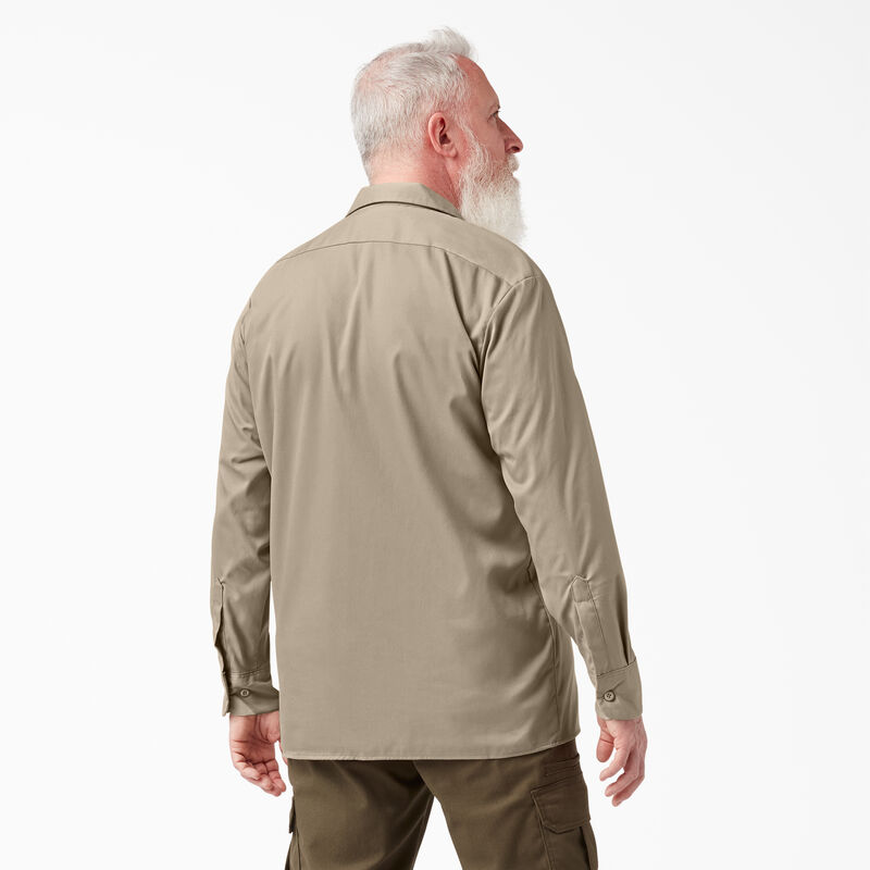 Dickies Relaxed Fit Long Sleeve Work Shirt Desert Sand ID-0X1Aw6bI