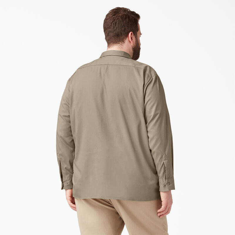 Dickies Relaxed Fit Long Sleeve Work Shirt Desert Sand ID-0X1Aw6bI