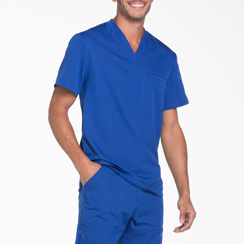 Dickies Men's Dynamix V-Neck Scrub Top with Zip Pocket Galaxy Blue ID-0mElMyEG
