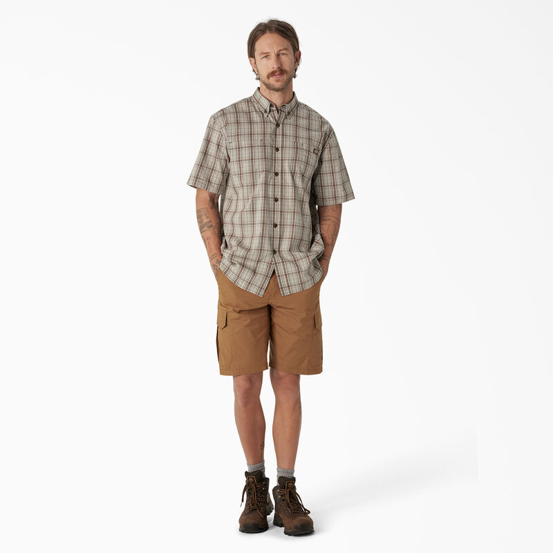 Dickies Short Sleeve Woven Shirt Moss Backland Prairie Plaid ID-0rbpWKmB