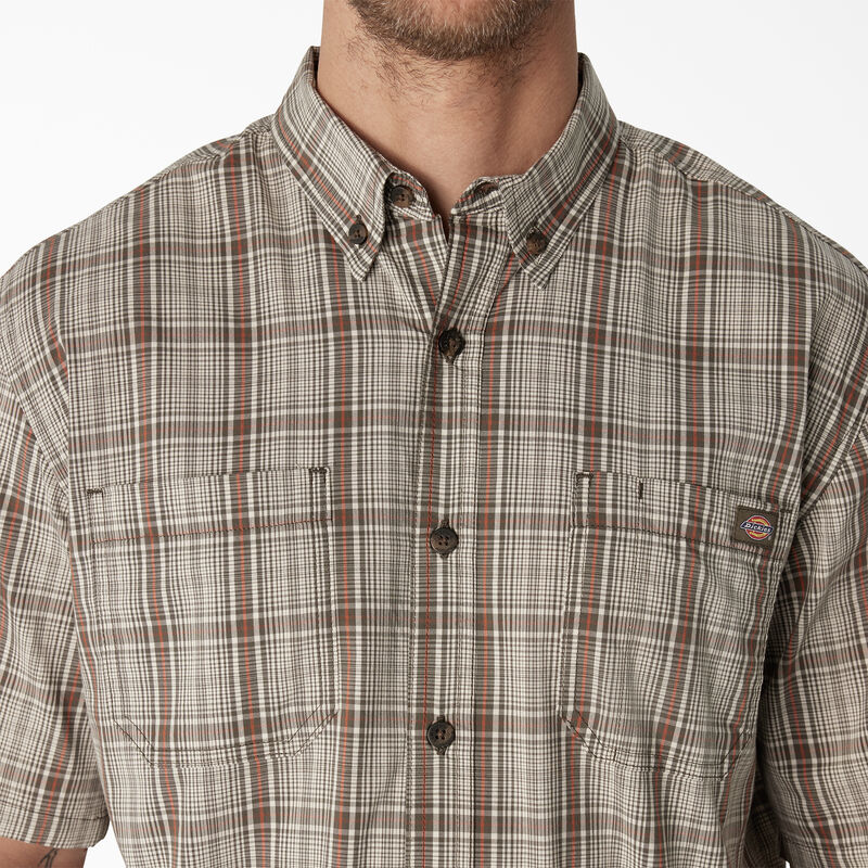 Dickies Short Sleeve Woven Shirt Moss Backland Prairie Plaid ID-0rbpWKmB