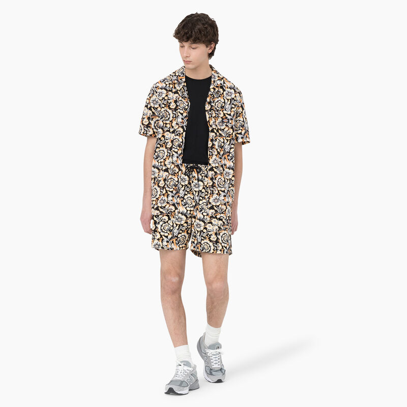 Dickies Roseburg Short Sleeve Shirt Brown Floral Print ID-18OyQtQx