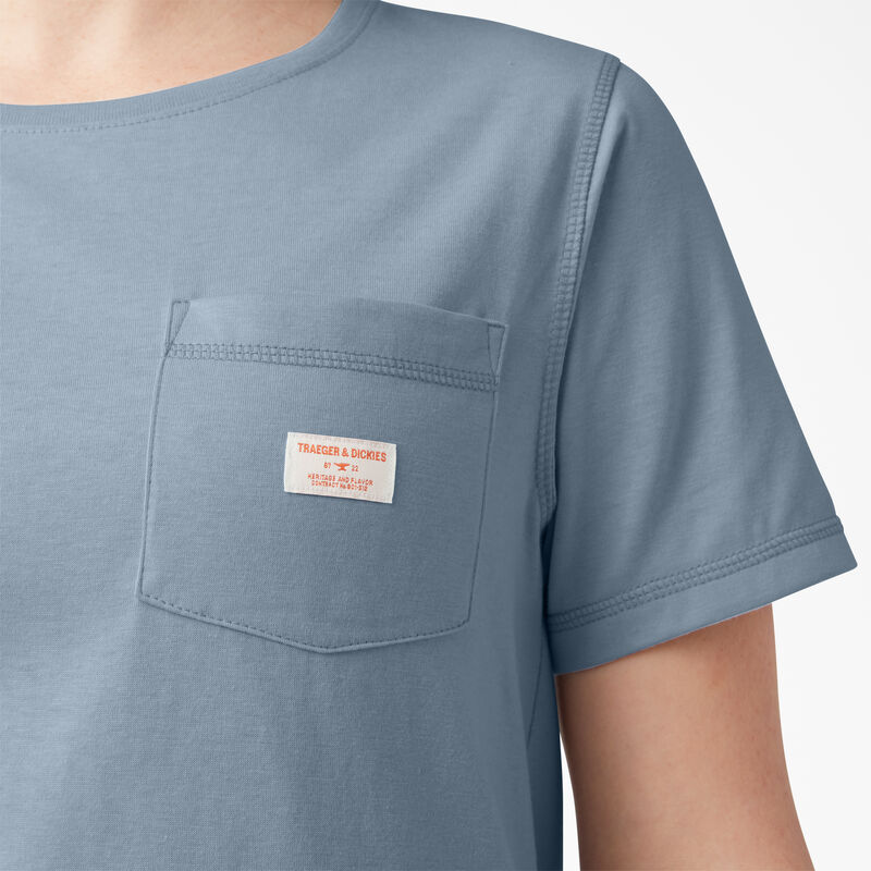 Dickies Traeger x Dickies Pocket T-Shirt Fog Blue ID-1ASvQuQX