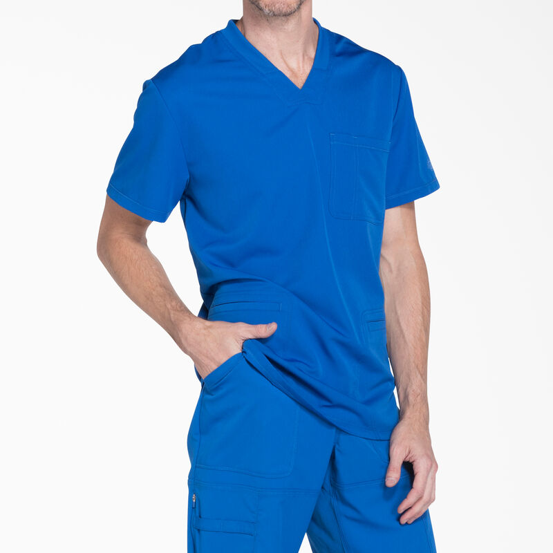 Dickies Men's Dynamix V-Neck Scrub Top Royal Blue ID-1FaQIb32