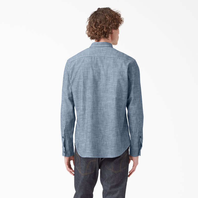Dickies 1922 Long Sleeve Work Shirt Rinsed Blue Chambray ID-1VnOVeo6