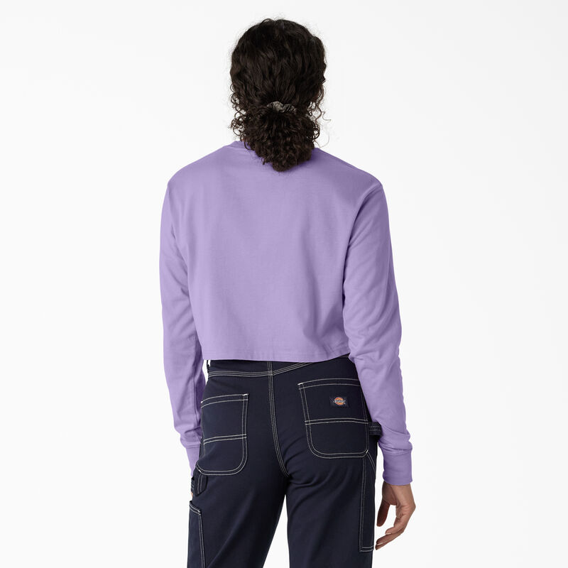 Dickies Butterfly Graphic Long Sleeve Cropped T-Shirt Purple Rose ID-1gchPr5n
