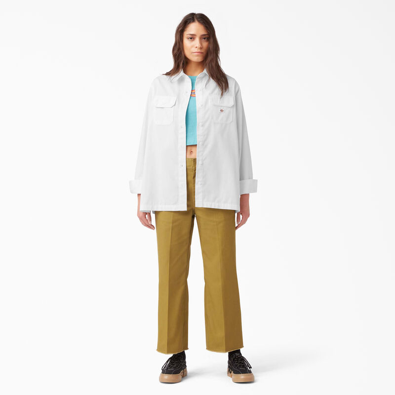 Dickies Relaxed Fit Long Sleeve Work Shirt White ID-1ruWotk0