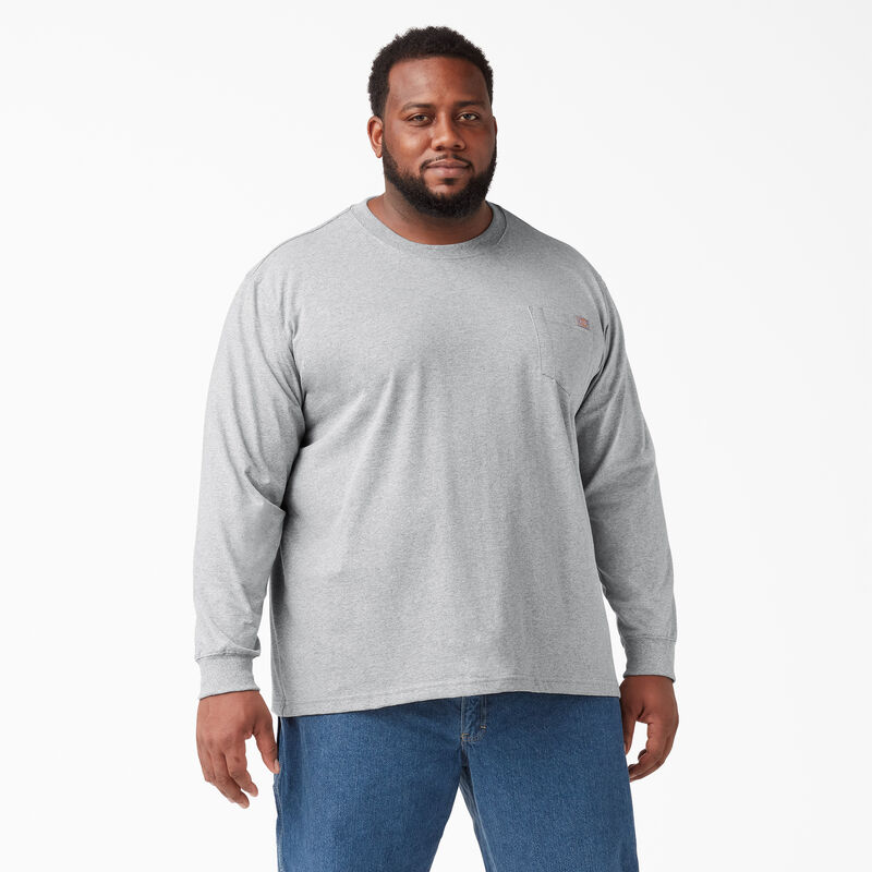 Dickies Heavyweight Long Sleeve Pocket T-Shirt Heather Gray ID-26IMC1rM