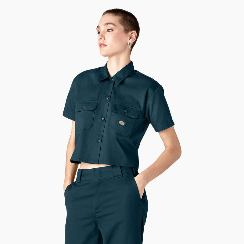 Dickies Cropped Work Shirt Reflecting Pond ID-26Iwd3LB