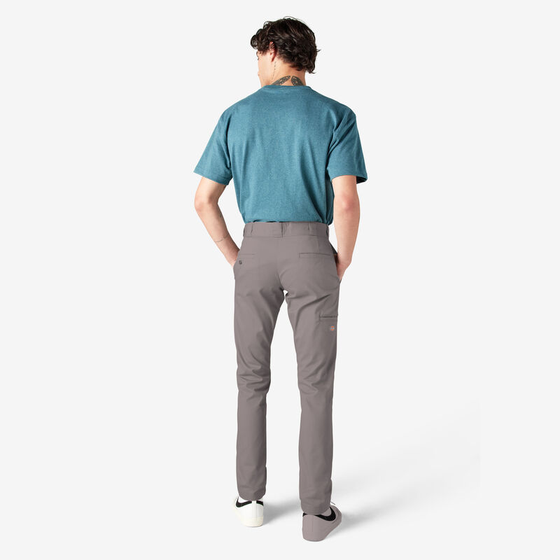 Dickies Skinny Fit Double Knee Work Pants Silver ID-2Al56Irl