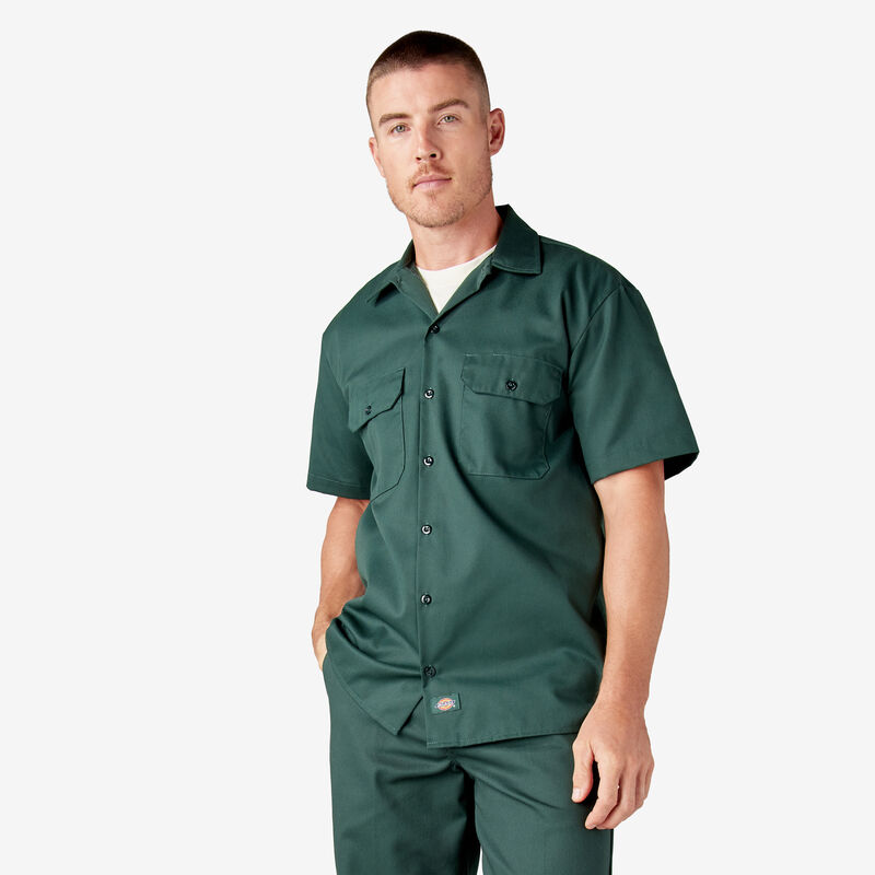 Dickies Short Sleeve Work Shirt Hunter Green ID-2Pch5nGg