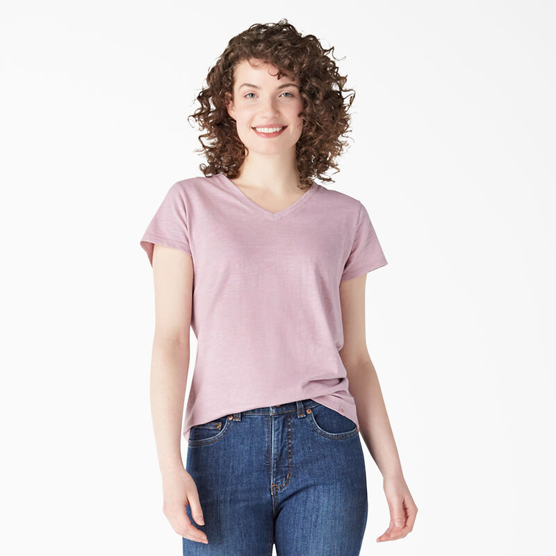 Dickies Short Sleeve V-Neck T-Shirt Mauve Shadows ID-2RV0mgqa