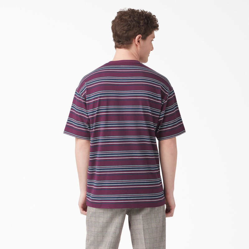 Dickies Relaxed Fit Striped Pocket T-Shirt Grape Wine Stripe ID-2YMuZt8u