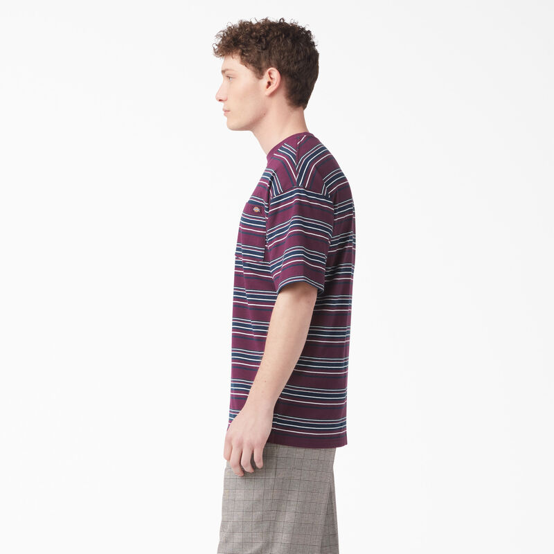 Dickies Relaxed Fit Striped Pocket T-Shirt Grape Wine Stripe ID-2YMuZt8u
