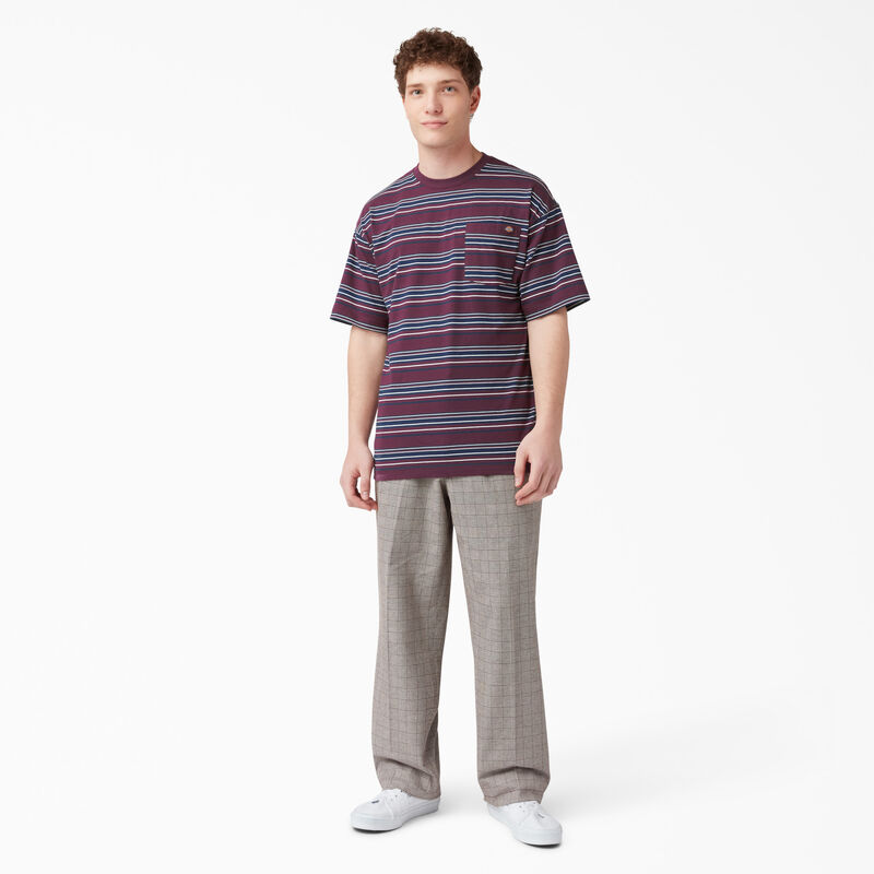 Dickies Relaxed Fit Striped Pocket T-Shirt Grape Wine Stripe ID-2YMuZt8u