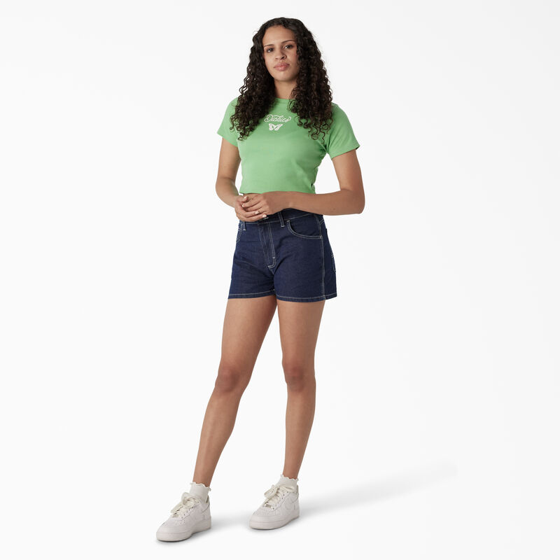 Dickies Butterfly Graphic Cropped Baby T-Shirt Apple Mint ID-2k0SXZNz