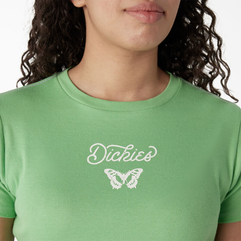 Dickies Butterfly Graphic Cropped Baby T-Shirt Apple Mint ID-2k0SXZNz