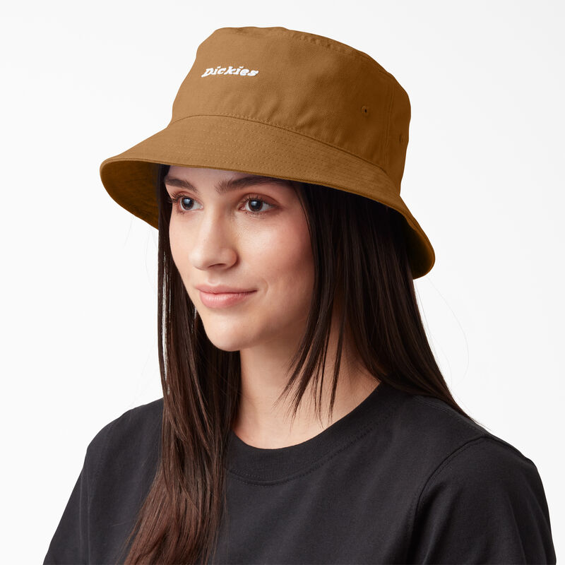 Dickies Script Logo Canvas Bucket Hat Brown Duck ID-2lgGlNNi