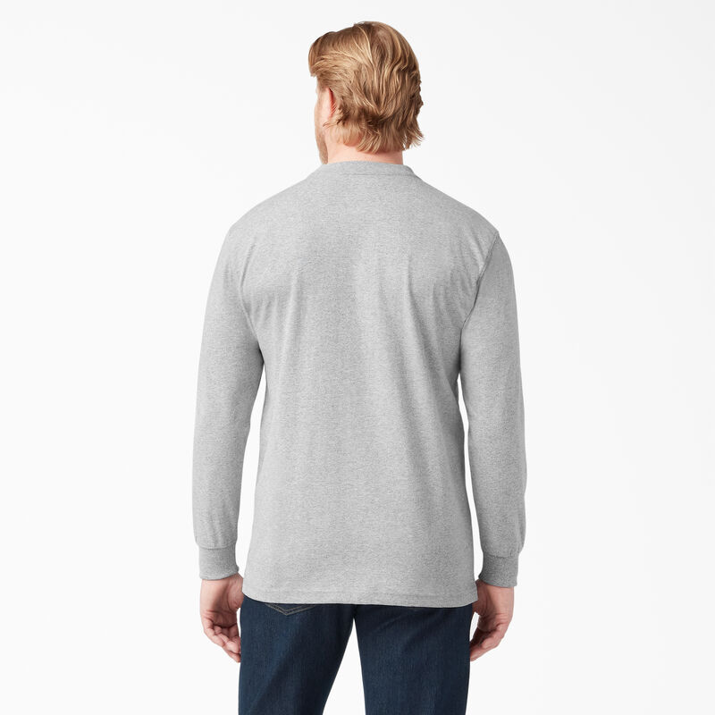 Dickies Heavyweight Long Sleeve Henley T-Shirt Heather Gray ID-331x9515