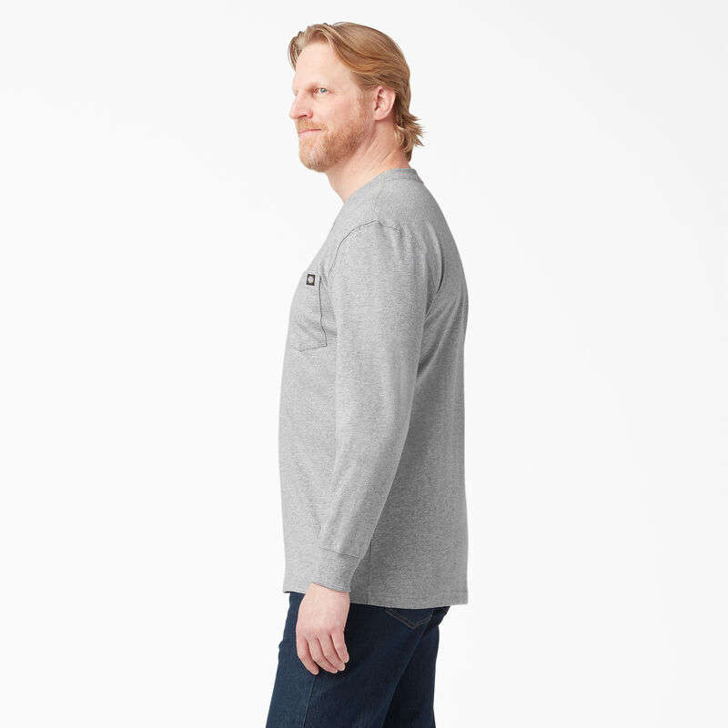 Dickies Heavyweight Long Sleeve Henley T-Shirt Heather Gray ID-331x9515