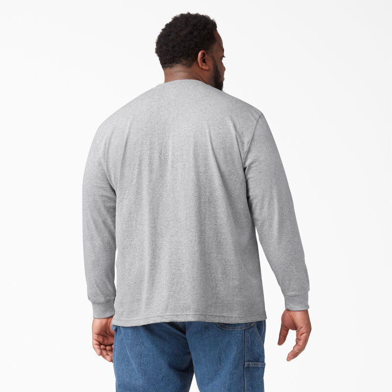 Dickies Heavyweight Long Sleeve Henley T-Shirt Heather Gray ID-331x9515