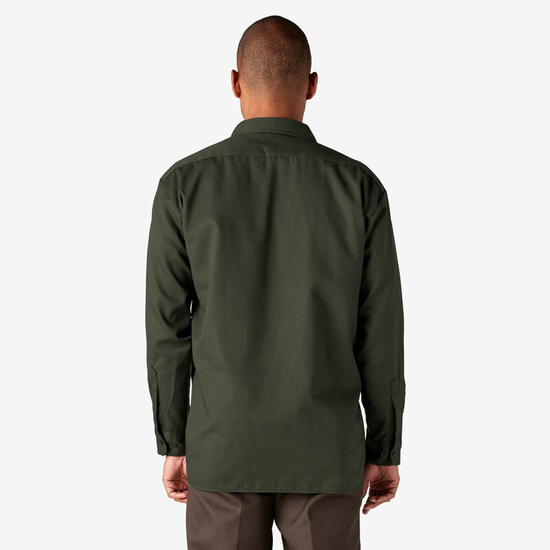 Dickies Long Sleeve Work Shirt Olive Green ID-3L1fnNua
