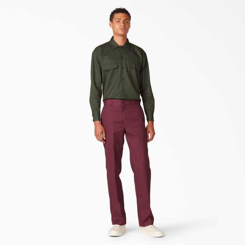 Dickies Long Sleeve Work Shirt Olive Green ID-3L1fnNua