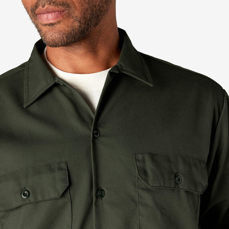 Dickies Long Sleeve Work Shirt Olive Green ID-3L1fnNua