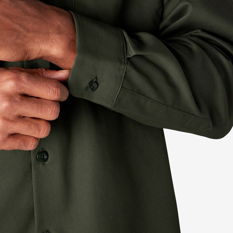 Dickies Long Sleeve Work Shirt Olive Green ID-3L1fnNua