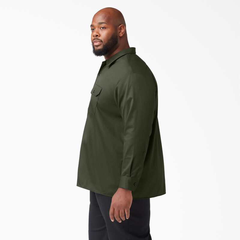 Dickies Long Sleeve Work Shirt Olive Green ID-3L1fnNua
