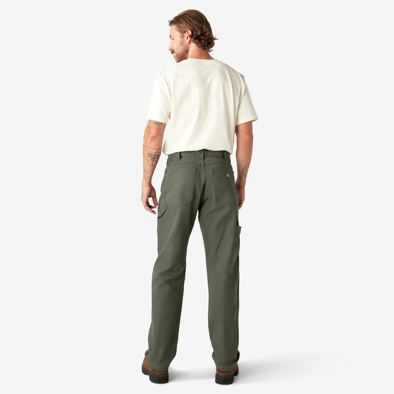 Dickies Relaxed Fit Heavyweight Duck Carpenter Pants Rinsed Moss Green ID-3egVukFS