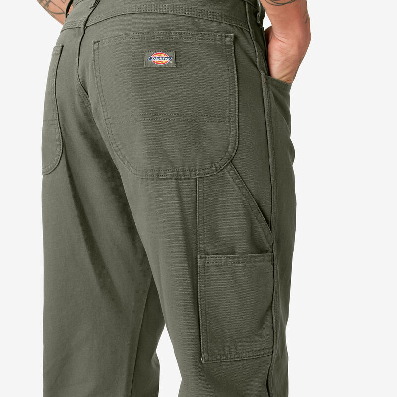 Dickies Relaxed Fit Heavyweight Duck Carpenter Pants Rinsed Moss Green ID-3egVukFS