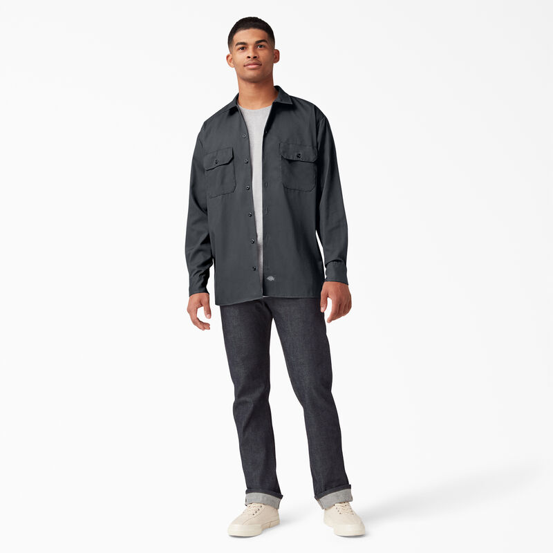 Dickies Long Sleeve Work Shirt Charcoal Gray ID-3jeImdlm
