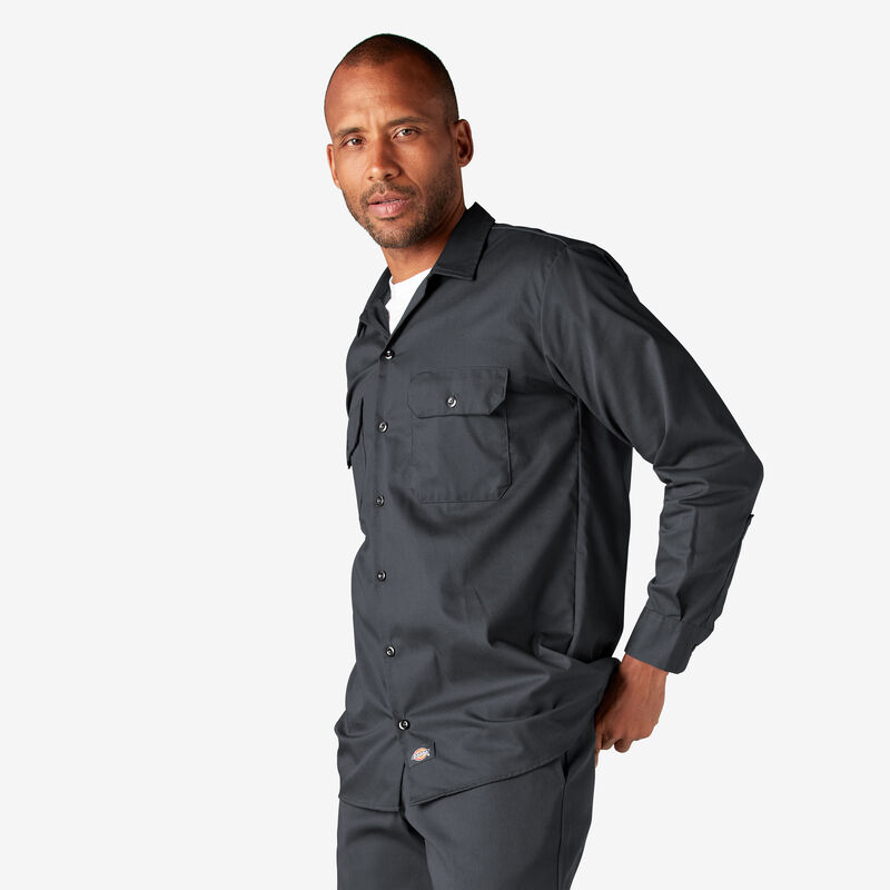 Dickies Long Sleeve Work Shirt Charcoal Gray ID-3jeImdlm