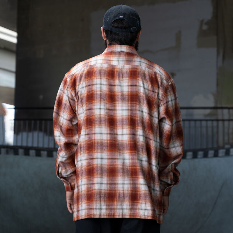Dickies Ronnie Sandoval Brushed Flannel Shirt Burnt Ombre Plaid ID-3tpCXfmS