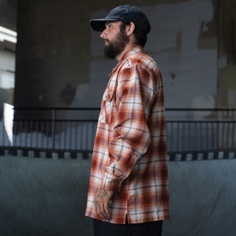 Dickies Ronnie Sandoval Brushed Flannel Shirt Burnt Ombre Plaid ID-3tpCXfmS
