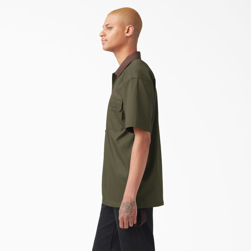 Dickies Vincent Alvarez Block Collar Work Shirt Military Green ID-3wmcY694