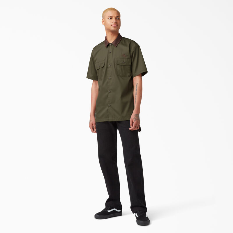 Dickies Vincent Alvarez Block Collar Work Shirt Military Green ID-3wmcY694