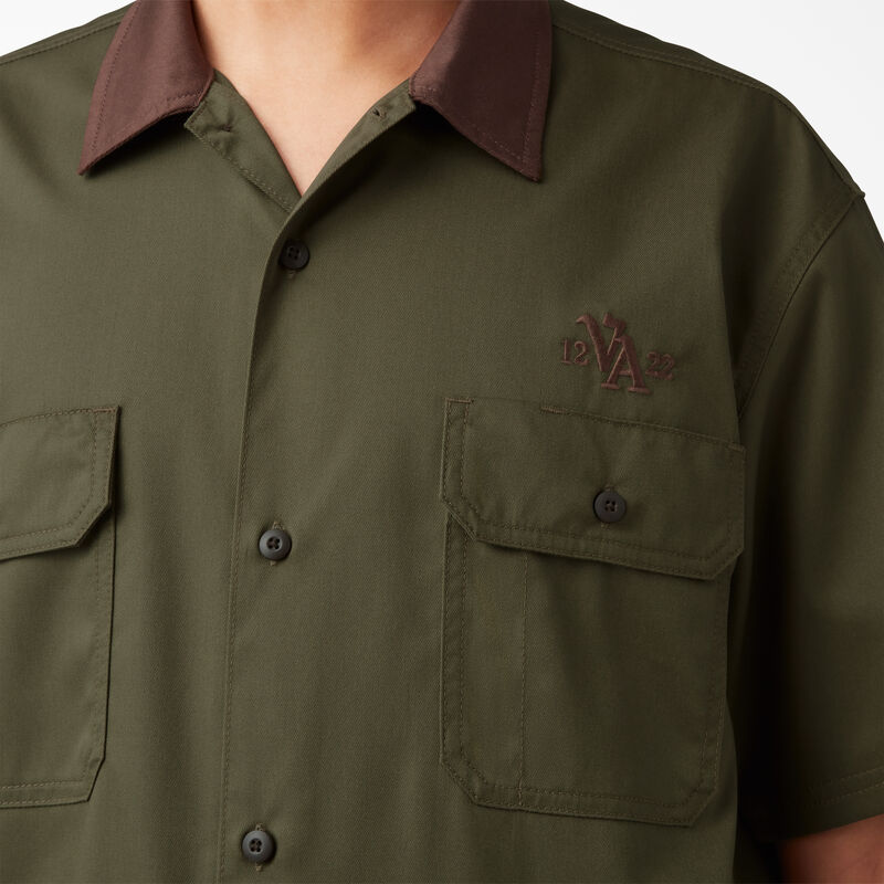 Dickies Vincent Alvarez Block Collar Work Shirt Military Green ID-3wmcY694
