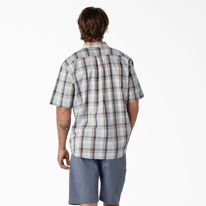 Dickies Short Sleeve Woven Shirt Clear Blue High Plains Plaid ID-3yCtXDu3