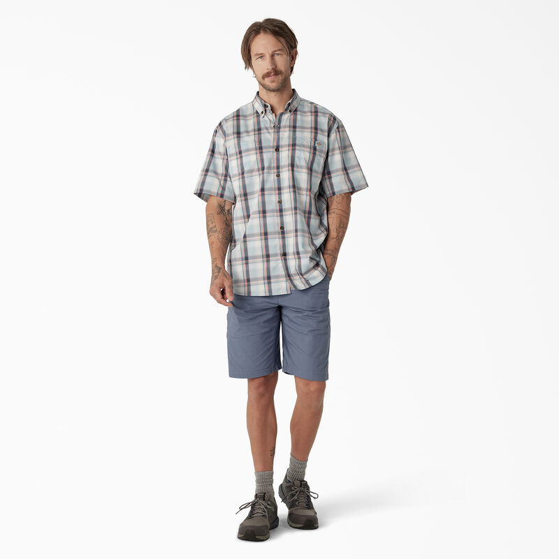 Dickies Short Sleeve Woven Shirt Clear Blue High Plains Plaid ID-3yCtXDu3