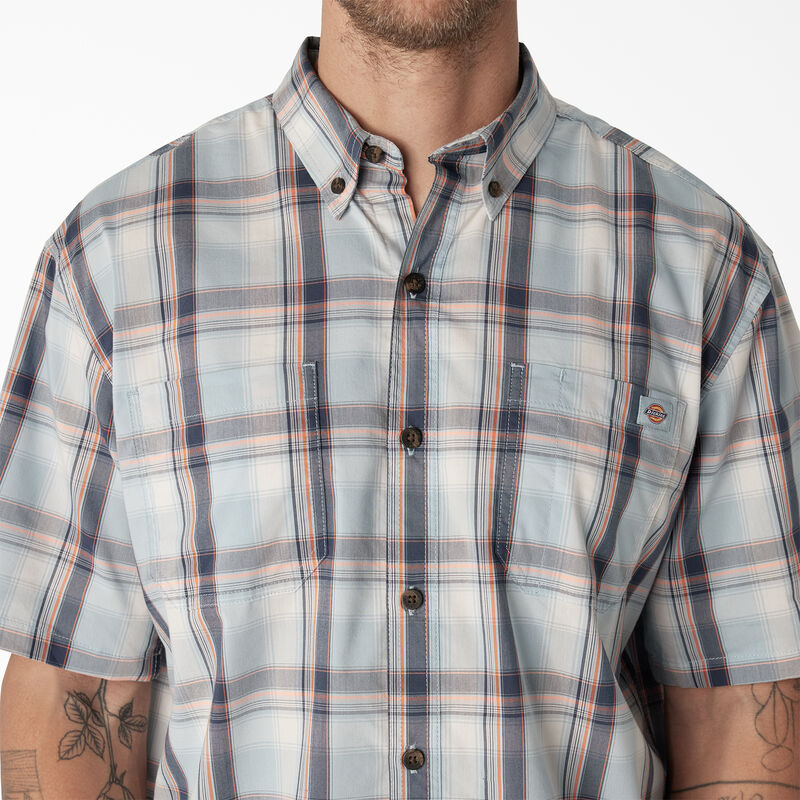 Dickies Short Sleeve Woven Shirt Clear Blue High Plains Plaid ID-3yCtXDu3