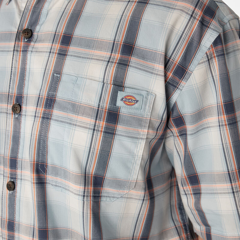 Dickies Short Sleeve Woven Shirt Clear Blue High Plains Plaid ID-3yCtXDu3