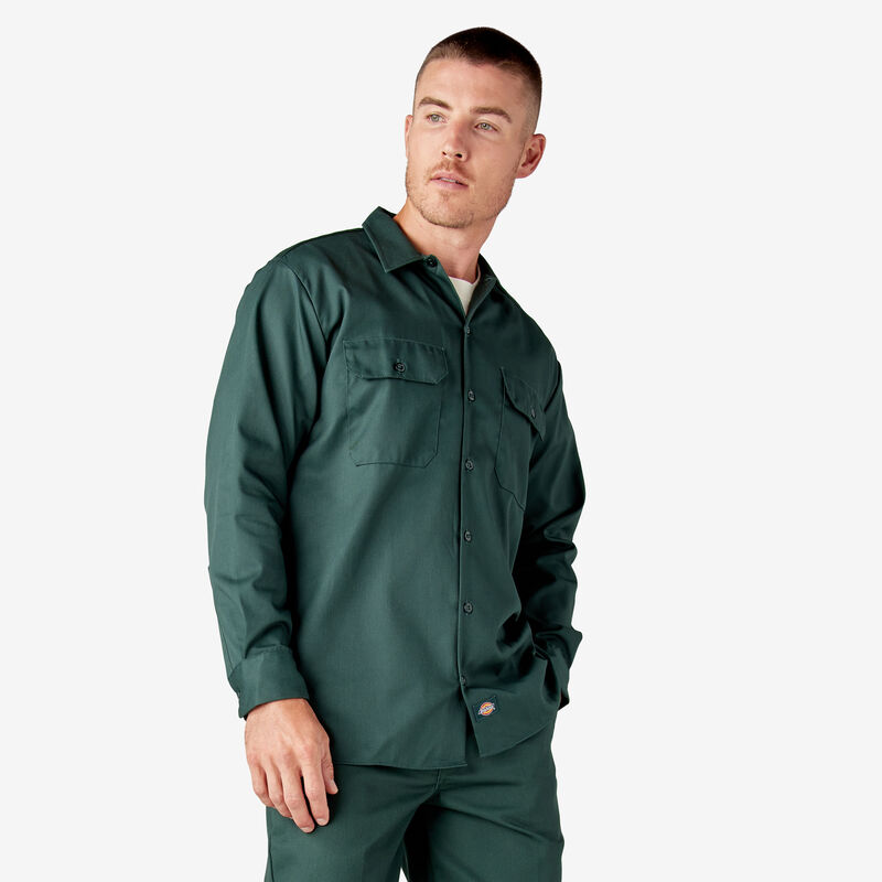 Dickies Long Sleeve Work Shirt Hunter Green ID-4EFDgeav