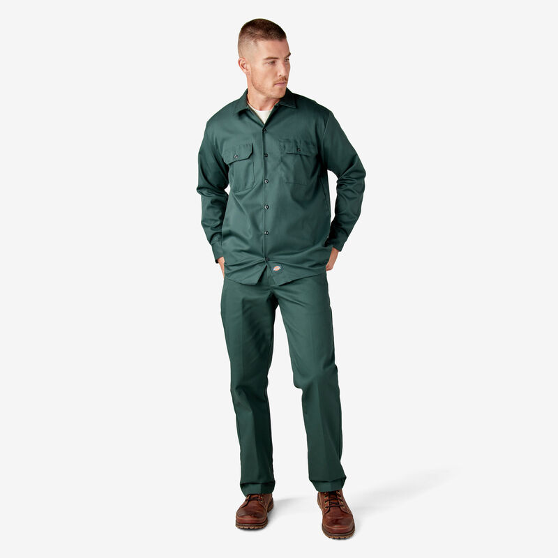 Dickies Long Sleeve Work Shirt Hunter Green ID-4EFDgeav