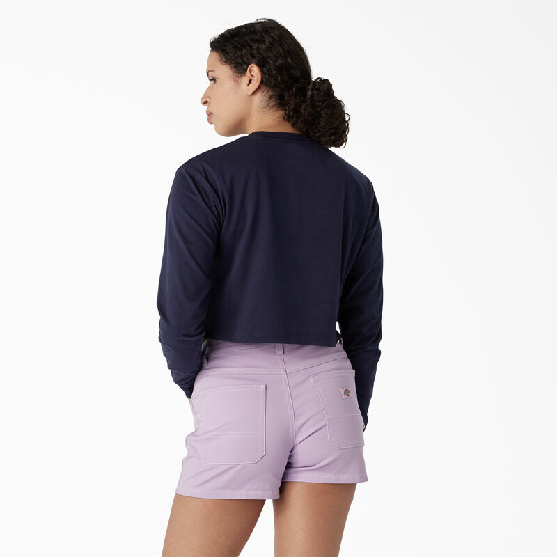 Dickies Butterfly Graphic Long Sleeve Cropped T-Shirt Ink Navy ID-4JBKXkxQ