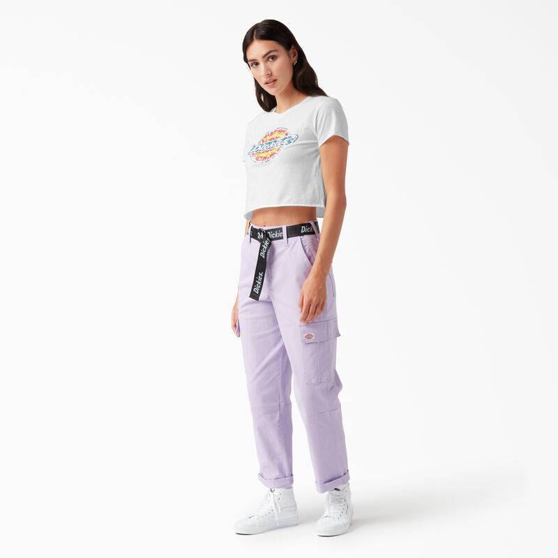 Dickies Distressed Logo Cropped T-Shirt White ID-4OqaoCC2