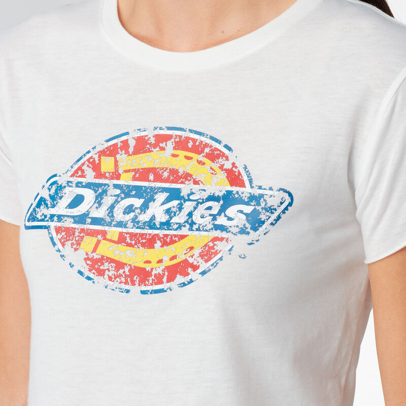 Dickies Distressed Logo Cropped T-Shirt White ID-4OqaoCC2